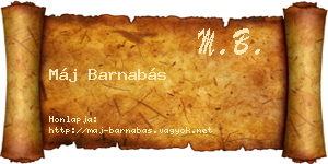 Máj Barnabás névjegykártya